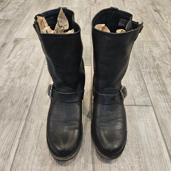 Frye Veronica Flex Short Moto Boots Womens 7 Leather Round Toe Classic Timeless - Picture 4 of 16